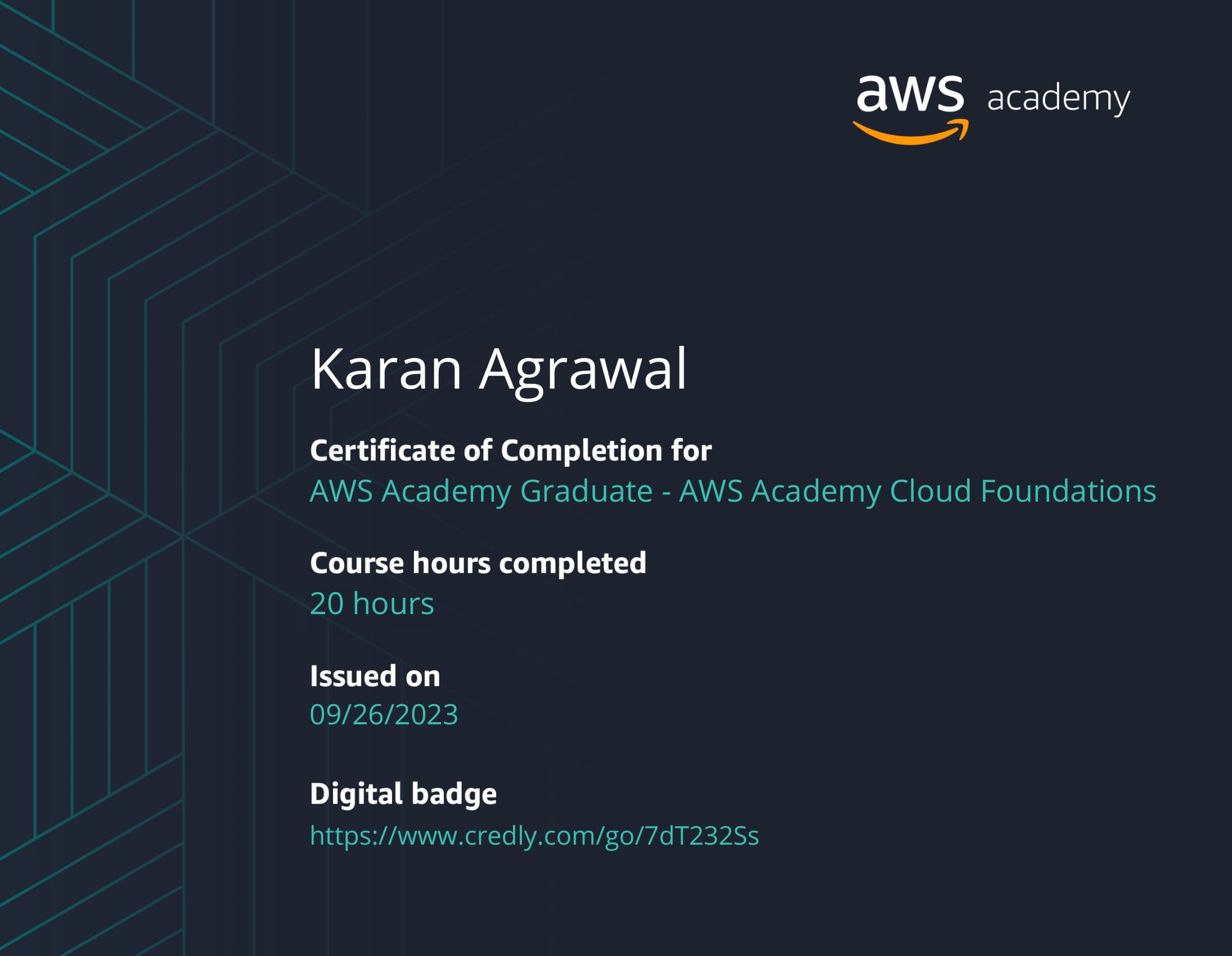 AWS Academy Certificate